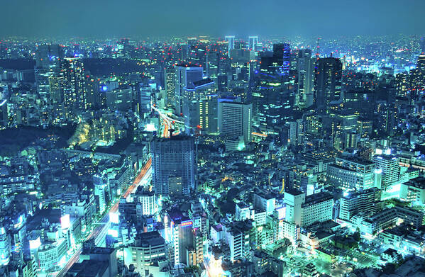Tranquility Poster featuring the photograph Tokyo, Night View From Roppongi Hills by Copyright Artem Vorobiev