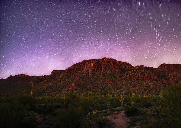 Stars Poster featuring the photograph Tucson Mountains Star Trails by Chance Kafka