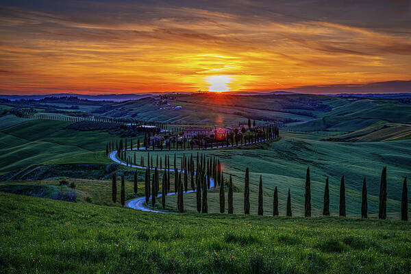 Tuscany Poster featuring the photograph Tuscan Sunset by Chris Lord