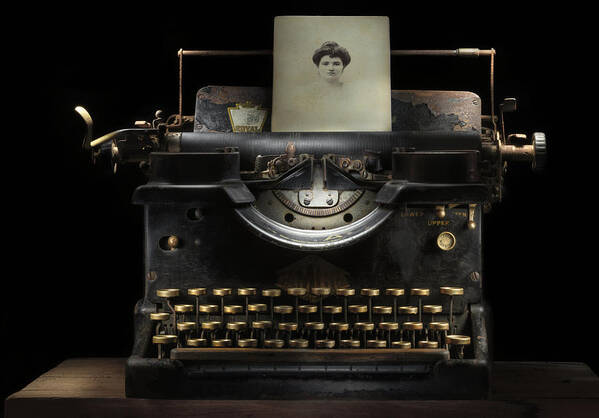 Typewriter Poster featuring the photograph Typewriter by Chechi Peinado