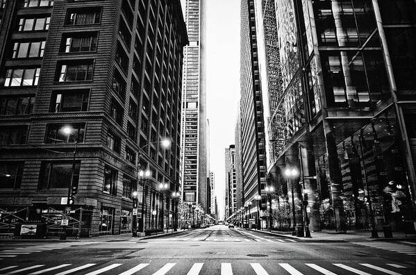 Crosswalk Poster featuring the photograph Urban Chicago City Intersection Of by Nicole Kucera