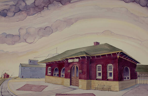 Train Depot Poster featuring the painting Urbana Depot by Scott Kirby