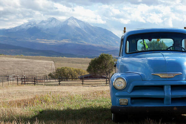 Scenics Poster featuring the photograph Usa, Colorado, Carbondale, Blue Vintage by Noah Clayton