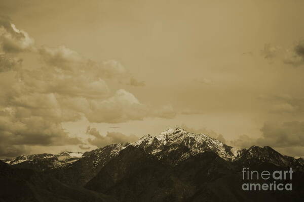 Mountain Poster featuring the photograph Utah Mountain in Sepia by Colleen Cornelius