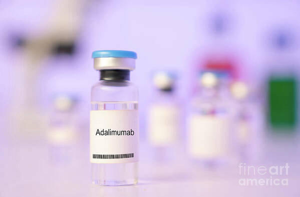 Adalimumab Poster featuring the photograph Vial Of Adalimumab by Wladimir Bulgar/science Photo Library