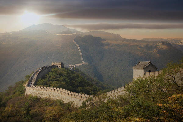 Tranquility Poster featuring the photograph View Of The Great Wall At Mutianyu by Lost Horizon Images