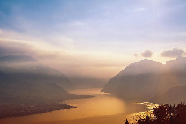 Scenics Poster featuring the photograph View Over Como Lake by Deimagine