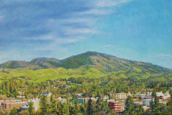 Diablo Poster featuring the painting Walnut Creek in February by Kerima Swain