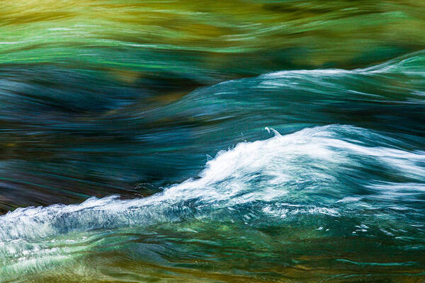 Water Slow Motion Abstract River Colours Nature Water Flow Shapes Mood Landscape Painting Poster featuring the photograph Water Painting by Francisco Villalpando