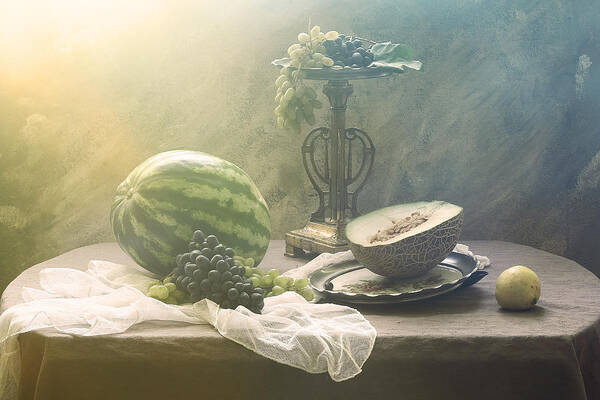 Interior Poster featuring the photograph Watermelon And Melon by Ustinagreen