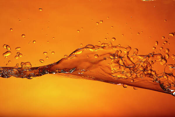 Sprinkling Poster featuring the photograph Wave Orange by Hirkophoto
