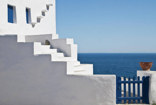 Tranquility Poster featuring the photograph Whitewashed House In Greece by Jpkimages