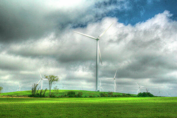 Hdr Photography Poster featuring the photograph Wind Turbines Tug Hill Plateau by Robert Goldwitz