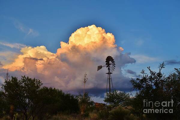 Cloud Poster featuring the photograph Windmill Ridge Sunset by Janet Marie
