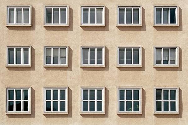 Apartment Poster featuring the photograph Windows Of Residential Apartments by Martin Diebel
