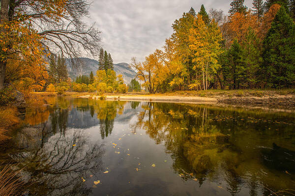 Yosemite; Autumn; Landscape Photography; Lake; Reflection; Trees; Travel; Hiking Poster featuring the photograph Yosemite Autumn 2 by April Xie