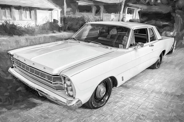 1966 White Ford Galaxie Custom 500 Xl Poster featuring the photograph 1966 White Ford Galaxie Custom 500 XL X111 by Rich Franco