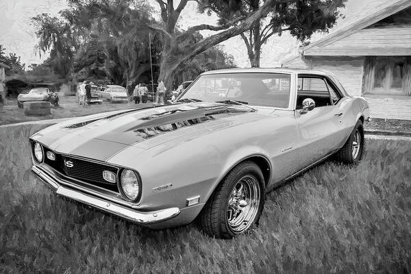 1969 Silver Chevrolet Camaro 350 Ss Poster featuring the photograph 1969 Silver Chevrolet Camaro 350 SS X199 by Rich Franco