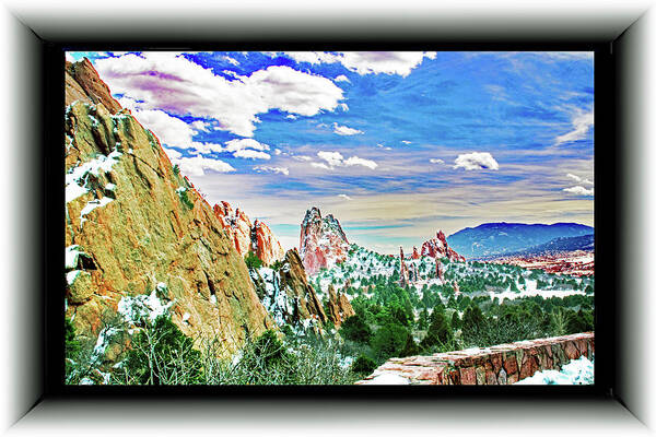Garden Of The Gods Poster featuring the photograph Cathedral Spires with Snow #1 by Richard Risely