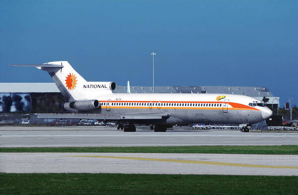 National Airlines Poster featuring the photograph Classic National Airlines Boeing 727 at Miami #2 by Erik Simonsen