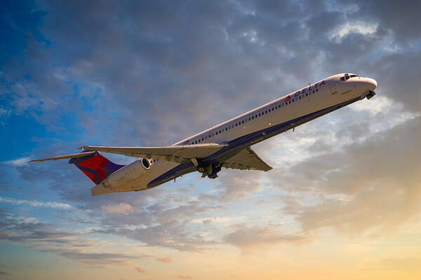 Delta Poster featuring the photograph Delta MD-88 #1 by Chris Smith