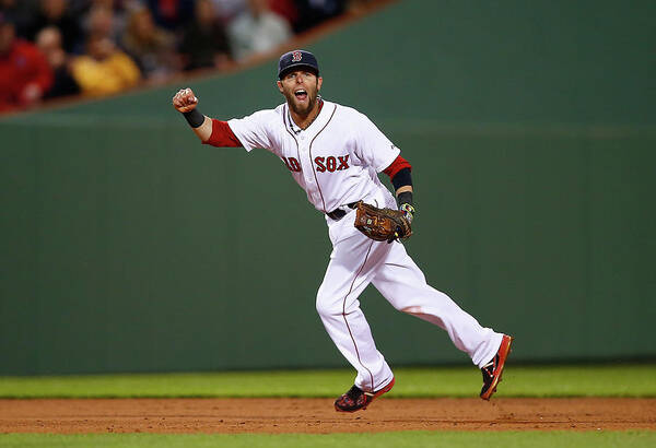 American League Baseball Poster featuring the photograph Dustin Pedroia #1 by Jared Wickerham