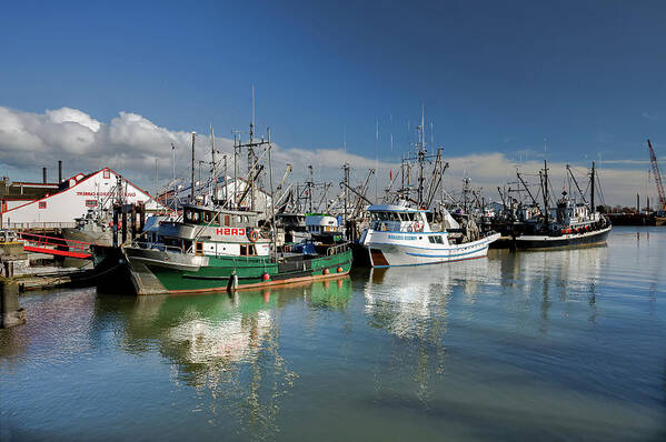 Alex Lyubar Poster featuring the photograph Fishing Boats at the Marina #2 by Alex Lyubar