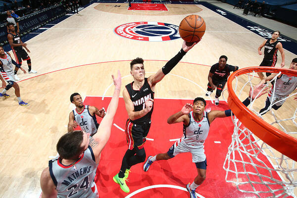 Tyler Herro Poster featuring the photograph Miami Heat v Washington Wizards #1 by Stephen Gosling