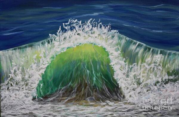 Wave Poster featuring the painting Wave by Monika Shepherdson