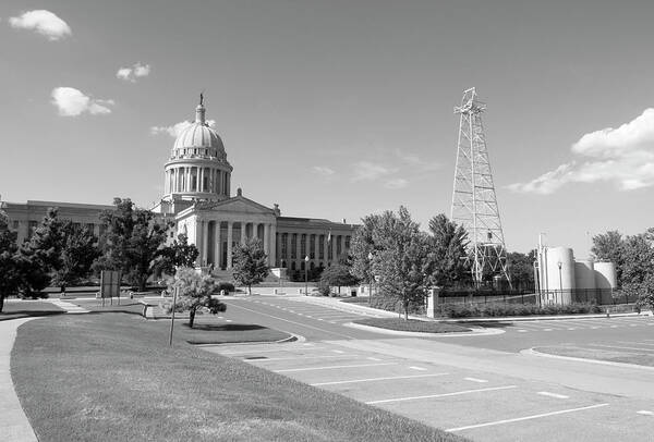 Oil Well Poster featuring the photograph Oklahoma Capitol Building #1 by Bob Pardue