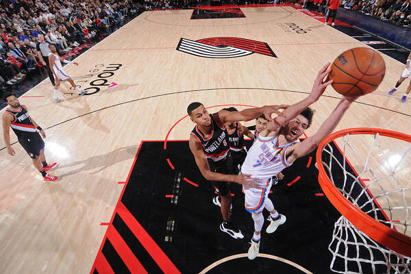 Nba Pro Basketball Poster featuring the photograph Oklahoma City Thunder v Portland Trail Blazers #1 by Cameron Browne