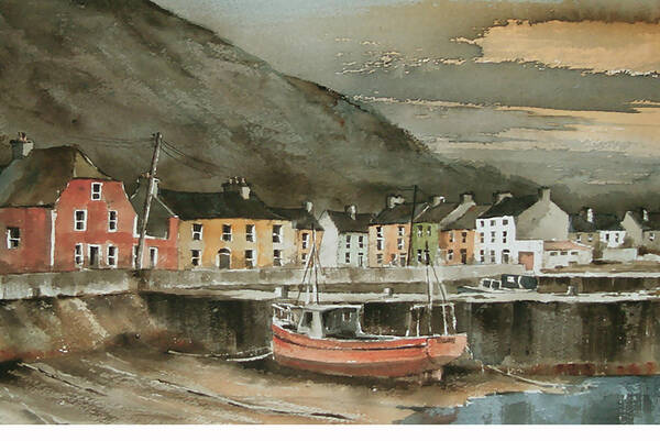  Poster featuring the painting Passage East, Waterford #2 by Val Byrne
