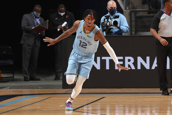 Ja Morant Poster featuring the photograph San Antonio Spurs v Memphis Grizzlies #1 by Joe Murphy