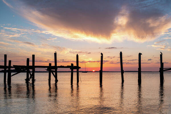 Amelia Island Photo Poster featuring the photograph Sunset at the Old Dock, Fernandina Beach, Florida #1 by Dawna Moore Photography