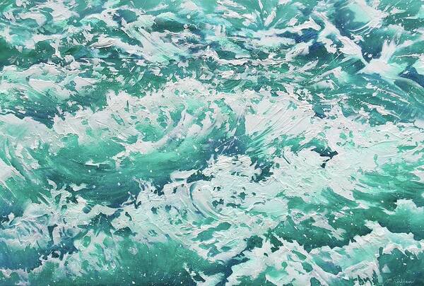 Waves Poster featuring the painting Tempestuous Waters by Pamela Kirkham