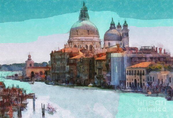 Venice Poster featuring the digital art Venice Grand Canal #1 by Jerzy Czyz
