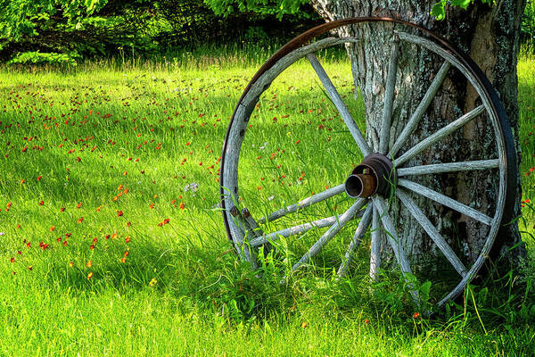 East Dover Vermont Poster featuring the photograph Wagon Wheel #1 by Tom Singleton