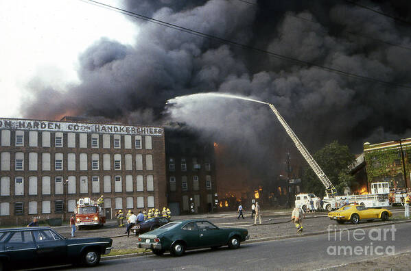 Fire Poster featuring the photograph 9-02-85 Passaic, NJ Labor Day Fire, Conflagration #10 by Steven Spak