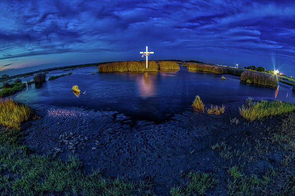 Cross Poster featuring the photograph Poquoson Marsh Cross #11 by Jerry Gammon