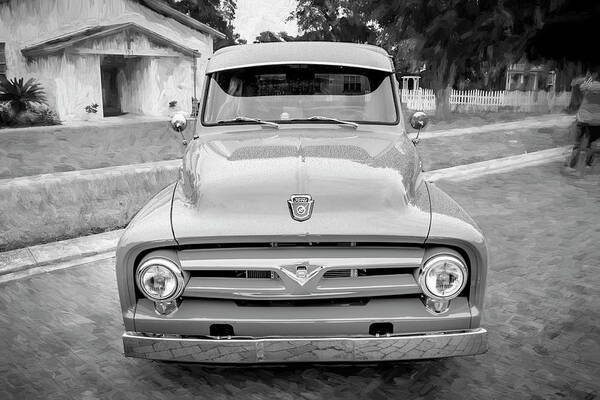 1954 Red Ford Pick Up Truck F100 Poster featuring the photograph 1954 Ford Pick Up Truck F100 X107 by Rich Franco