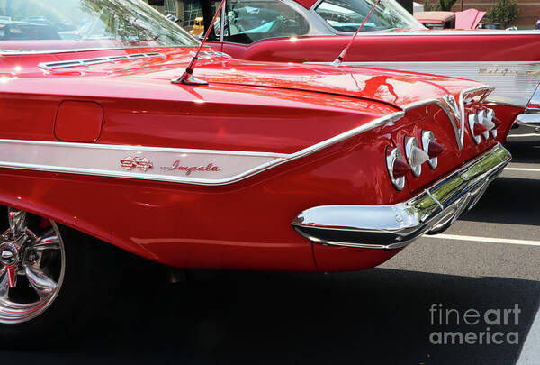 Taillights Poster featuring the photograph 1961 Chevy Impala SS 2 Door Hardtop Taillights 9698 by Jack Schultz