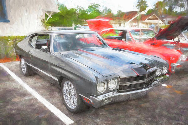 1970 Grey Chevelle Poster featuring the photograph 1970 Gray Chevy Chevelle 454 X151 #1970 by Rich Franco