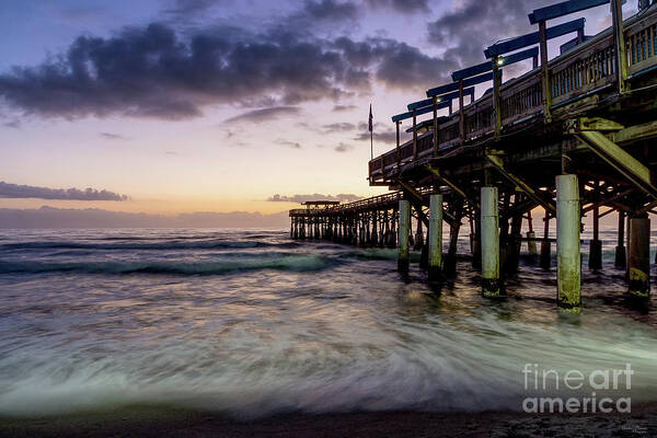 Cocoa Beach Poster featuring the photograph 1st Dawn Cocoa Pier by Jennifer White