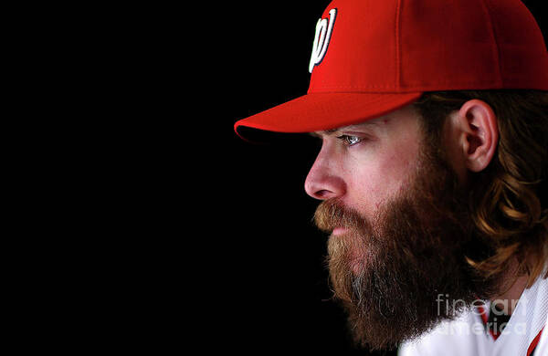 Media Day Poster featuring the photograph Jayson Werth #2 by Mike Ehrmann