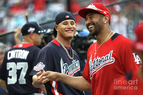 People Poster featuring the photograph Manny Machado and Matt Kemp #2 by Patrick Smith