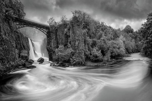 Great Falls Poster featuring the photograph Paterson NJ Great Falls BW by Susan Candelario