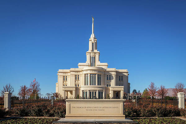 Payson Poster featuring the photograph Payson Utah Temple #2 by K Bradley Washburn