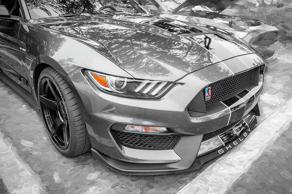 2017 Silver Ford Shelby Mustang Gt350 Poster featuring the photograph 2017 Silver Ford Shelby Mustang GT350 X230 by Rich Franco