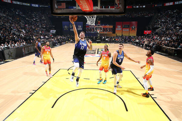 Luka Doncic Poster featuring the photograph 2023 NBA All-Star - NBA All-Star Game by Nathaniel S. Butler