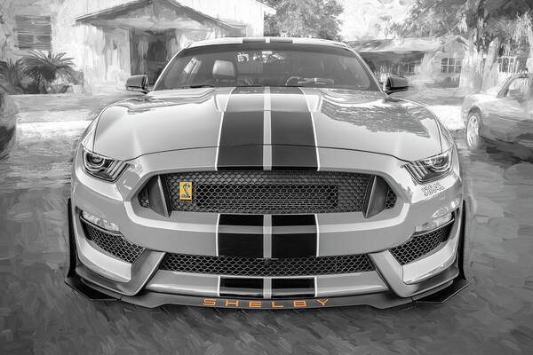 2023 Twister Orange Ford Shelby Mustang Gt350 Poster featuring the photograph 2023 Twister Orange Ford Shelby Mustang GT350 X105 by Rich Franco